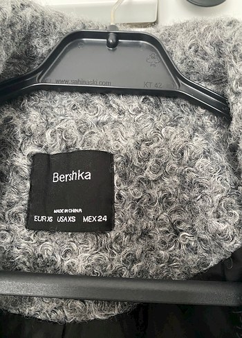 Bershka 34 beden Gri Kabarık Dokulu Kaban - Görsel 2