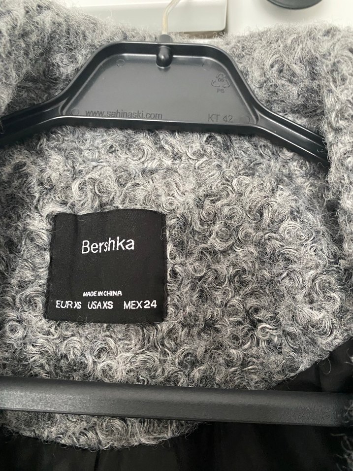 Bershka 34 beden Gri Kabarık Dokulu Kaban - Görsel 2