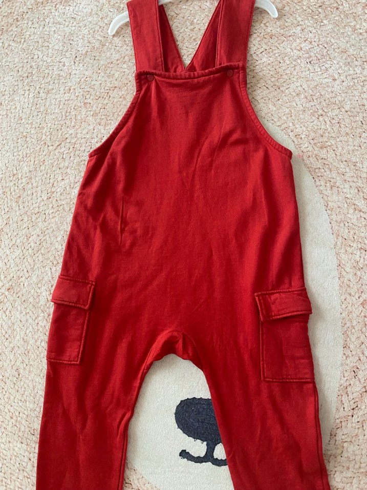 H&M Kırmızı kız Erkek Çocuk Örme Askılı Tulum - Görsel 2