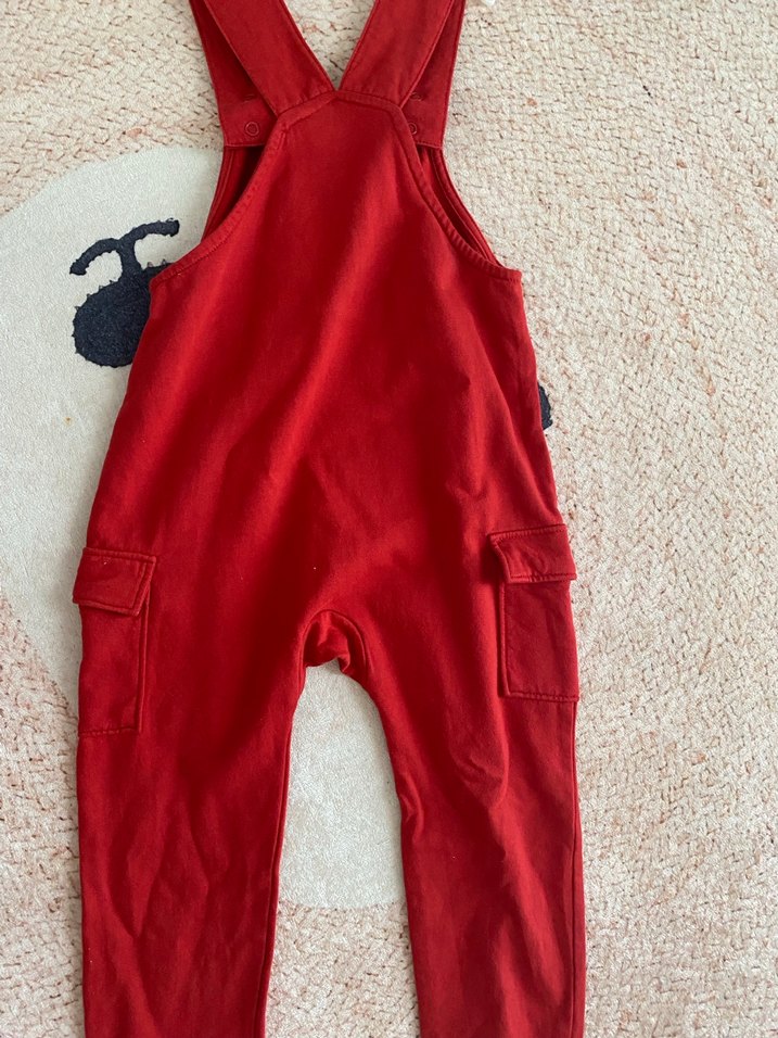 H&M Kırmızı kız Erkek Çocuk Örme Askılı Tulum - Görsel 4