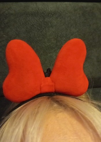 Kırmızı Puantiyeli Minnie Mouse Saç Bandı - Görsel 2