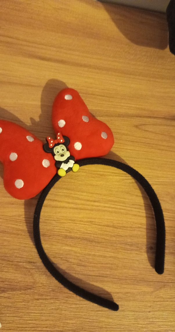 Kırmızı Puantiyeli Minnie Mouse Saç Bandı - Görsel 3
