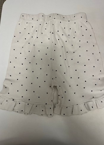 Beyaz Kalp Desenli Fırfırlı pijama takımı - Görsel 5