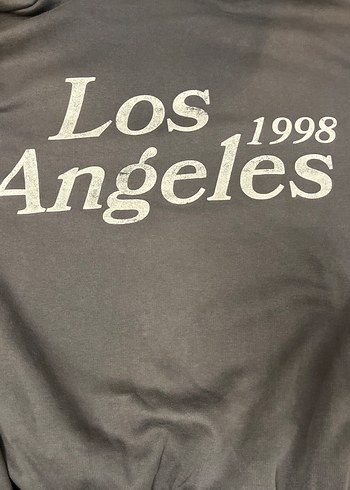 Gri Kapüşonlu Yıldız Baskılı Sweatshirt - Görsel 4