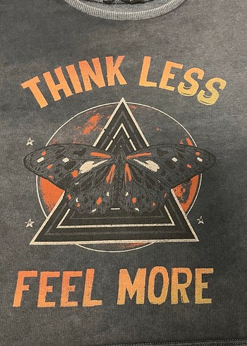 Gri Baskılı Uzun Kollu Kadın Sweatshirt - Görsel 3