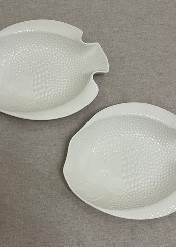 Beyaz Balık Şeklinde Seramik Tabak - Görsel 2