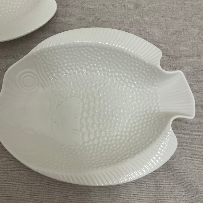 Beyaz Balık Şeklinde Seramik Tabak - Görsel 3