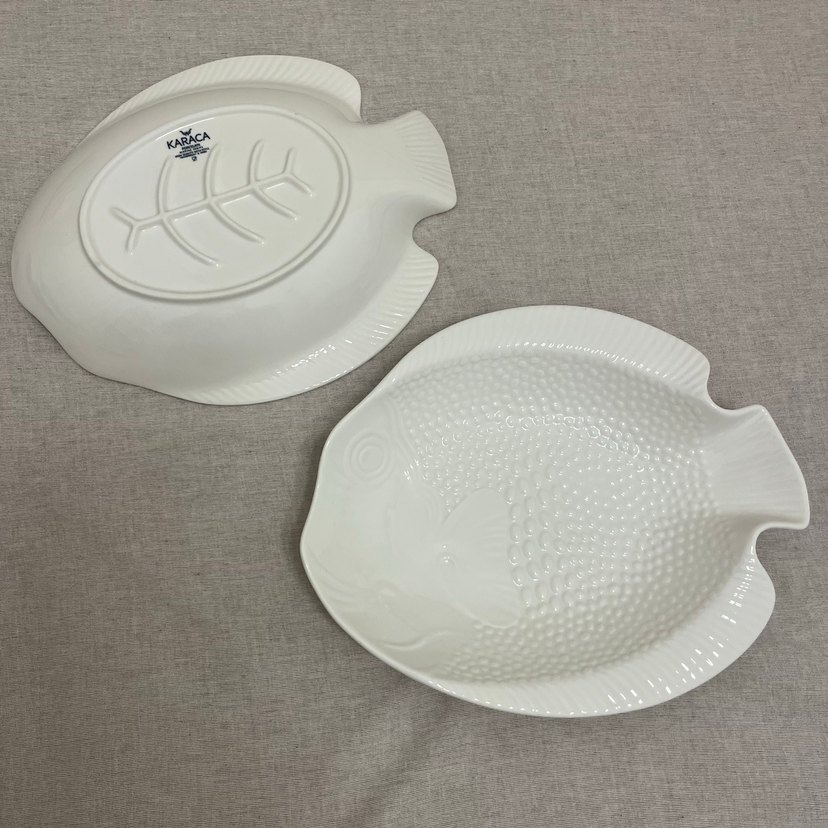 Beyaz Balık Şeklinde Seramik Tabak - Görsel 4