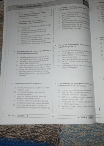  Beden Activity Journal YDT Seti 5 Kitap Dilko 12 Champion
