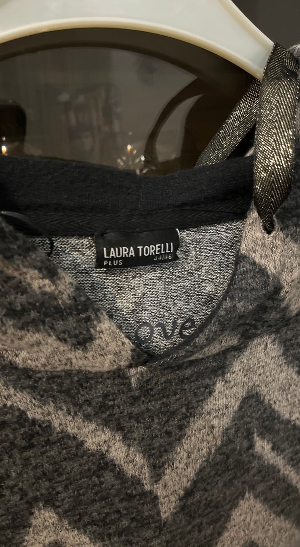 Gri Zebra Desenli Yünlü Uzun Triko Tunik - Görsel 3