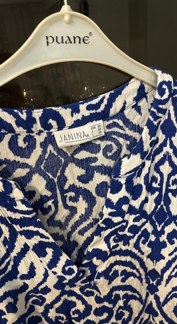 Mavi Bohem V Yaka Uzun Elbise - Görsel 3