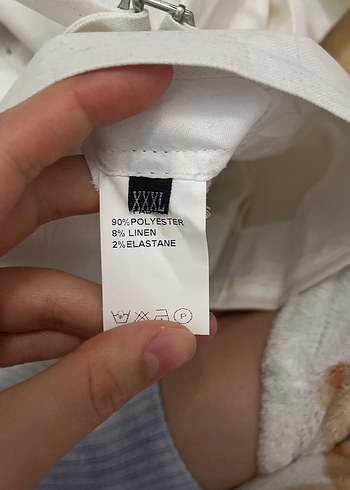 Beyaz Kemerli Keten Kadın Pantolon - Görsel 5