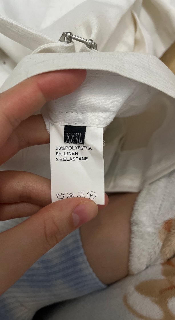 Beyaz Kemerli Keten Kadın Pantolon - Görsel 5