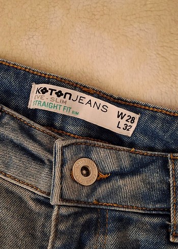 Koton Mavi Straight Fit Kadın Denim Pantolon - Görsel 3