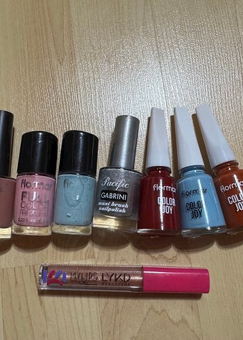 Oje bir veya iki kere kullanılmış gloss kullanılmamıs hediyedir