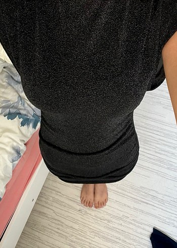 Siyah Mini sim Desenli Strappy Elbise - Görsel 2