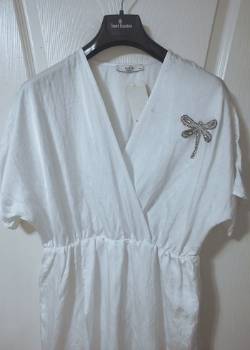 Beyaz Bohem Midi Kadın Elbise - Görsel 2