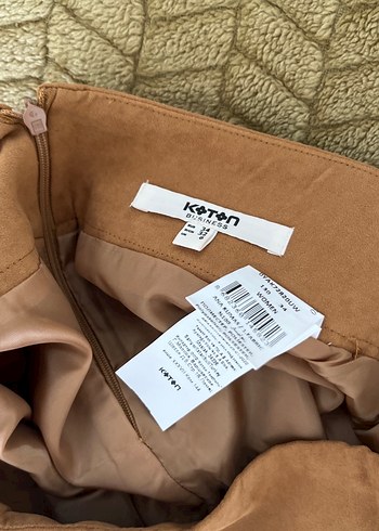 34 Beden Kahverengi süet mini etek