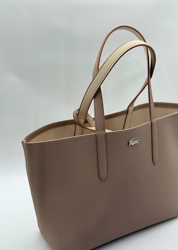 Lacoste Bej Deri Lacoste Çanta