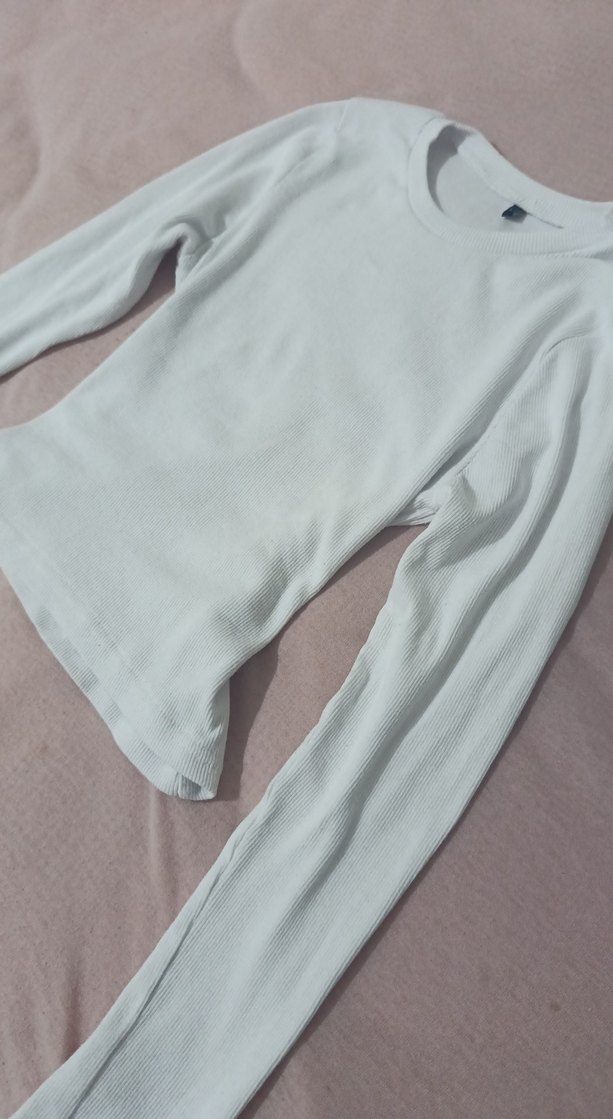 Beyaz Uzun Kollu İnce body - Görsel 2