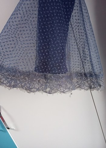 Mavi Piliseli Uzun Bohem Elbise - Görsel 3