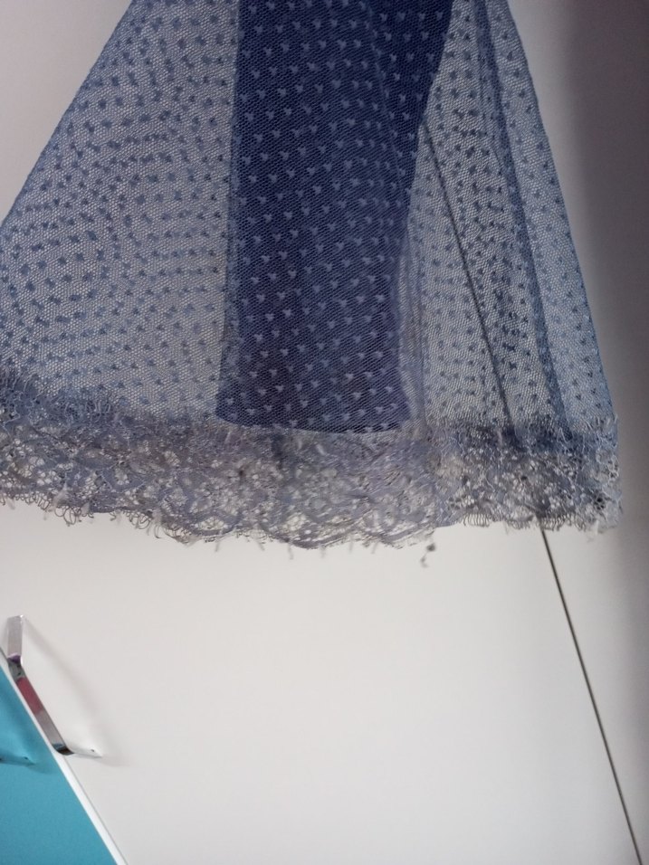 Mavi Piliseli Uzun Bohem Elbise - Görsel 3