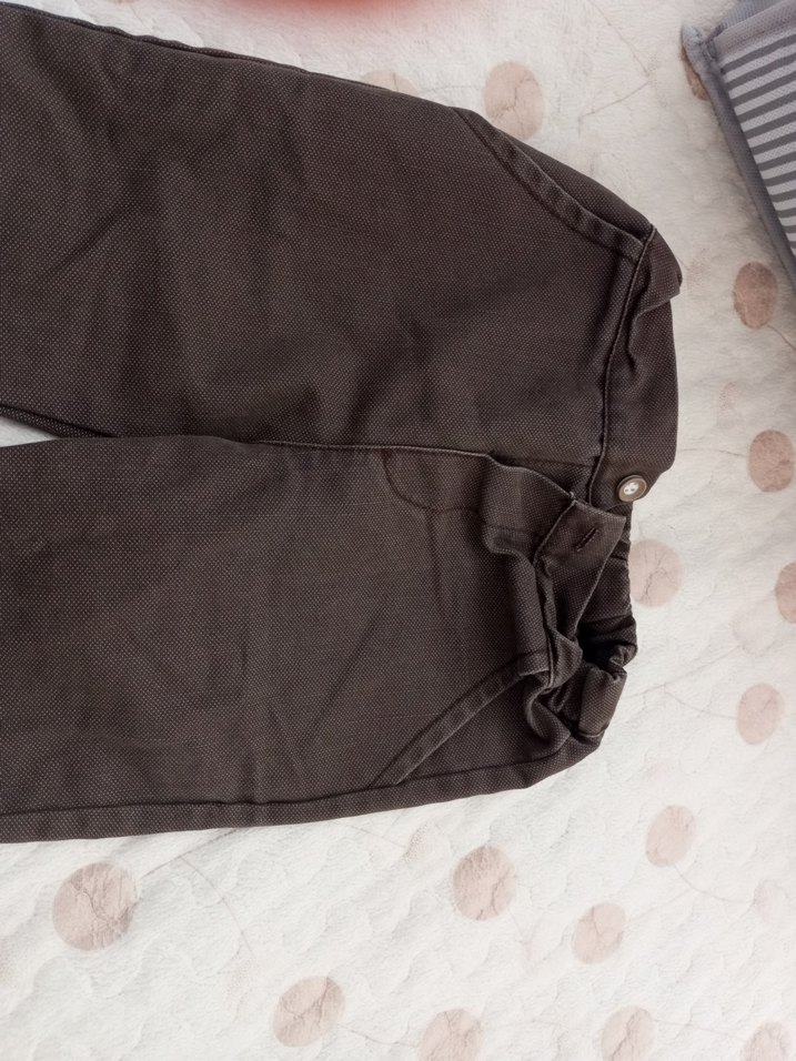 Düğmeli Kahverengi Erkek Çocuk Rahat Pantolon - Görsel 2