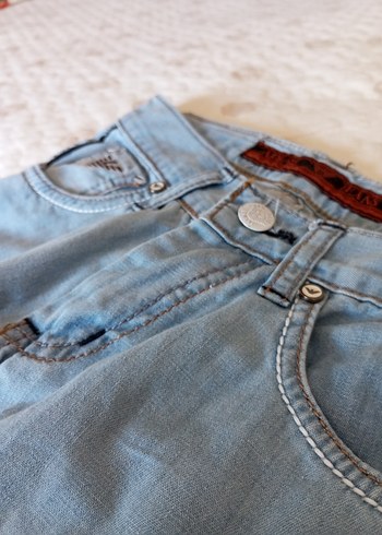 Kadın Mavi Bol Kesim Denim Pantolon - Görsel 4