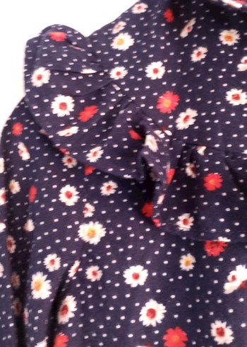 Çiçek Desenli Uzun Kollu Midi Elbise - Görsel 6