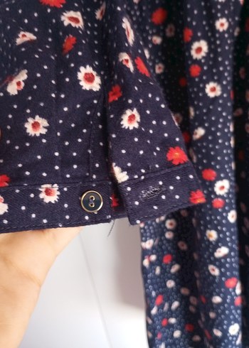 Çiçek Desenli Uzun Kollu Midi Elbise - Görsel 4