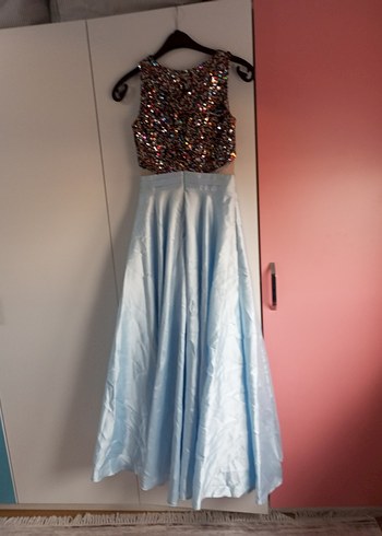 Işıltılı Payetli Uzun Abiye Elbise - Görsel 2