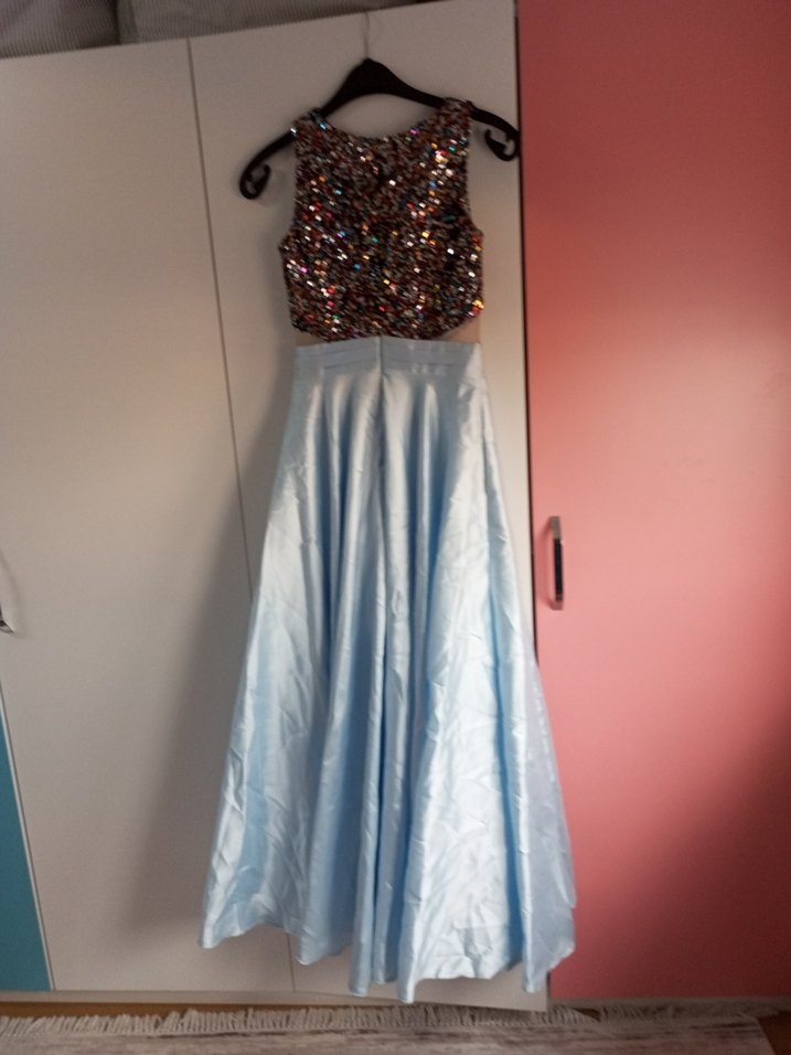 Işıltılı Payetli Uzun Abiye Elbise - Görsel 2