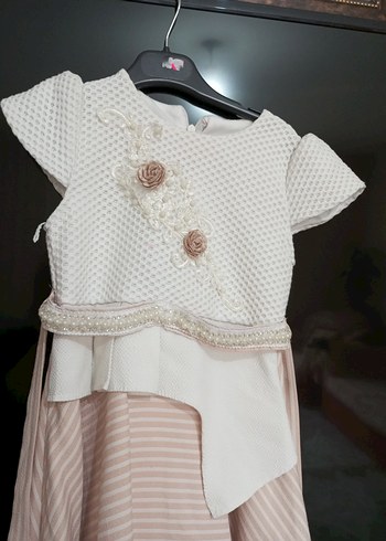 Kız Çocuk Beyaz Fırfırlı Kısa Kollu Elbise - Görsel 2