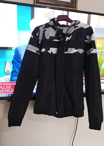 Erkek Çocuk Siyah Kamuflaj Düğmeli Ceket - Görsel 4