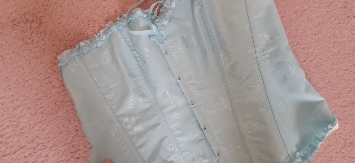 Bebek Mavisi Straplez Vintage Büstiyer - Görsel 3