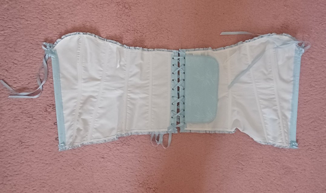 Bebek Mavisi Straplez Vintage Büstiyer - Görsel 4