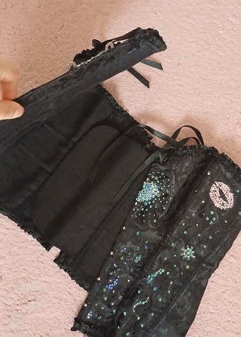 Siyah Straplez Büstiyer (Taşları Ben yaptim) - Görsel 3