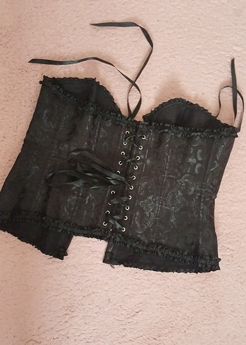 Siyah Straplez Büstiyer (Taşları Ben yaptim) - Görsel 2