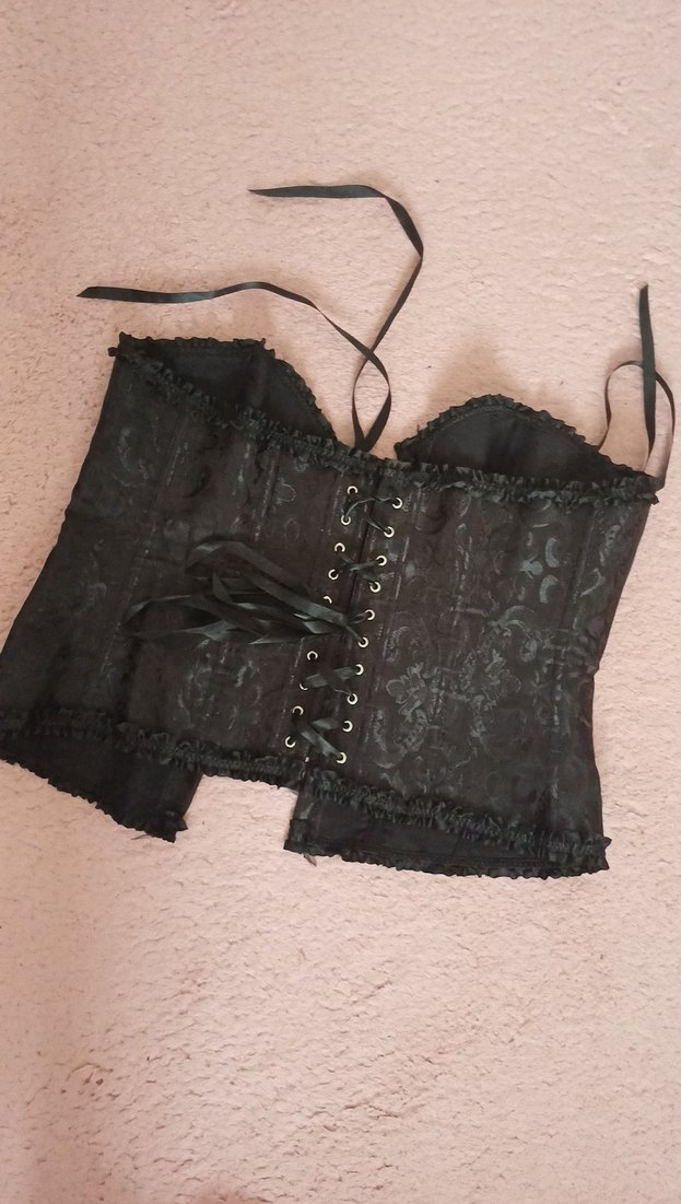 Siyah Straplez Büstiyer (Taşları Ben yaptim) - Görsel 2