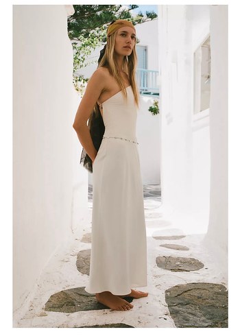 ZARA SATEN YÜZEYLİ MİDİ ETEK
