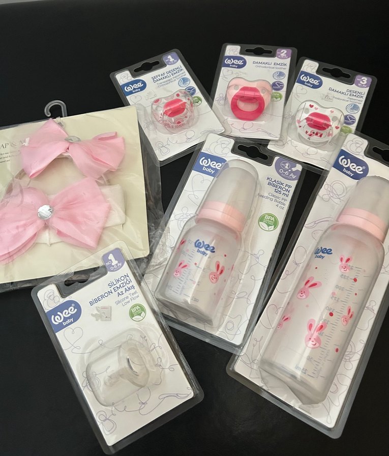 Pembe Bebek Biberon ve Emzik Seti - Görsel 3
