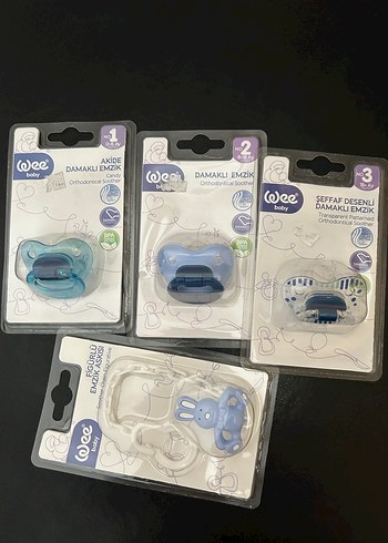 Wee Baby Mavi Ortodontik Damaklı Emzik Seti - Görsel 2