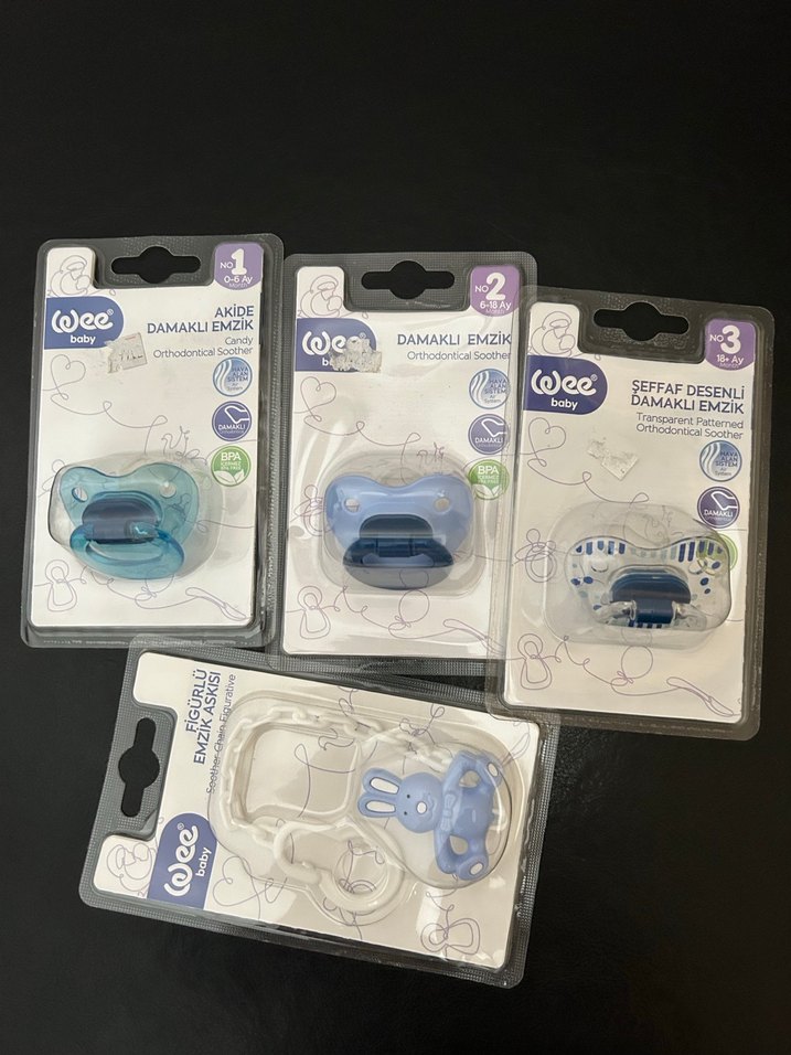 Wee Baby Mavi Ortodontik Damaklı Emzik Seti - Görsel 2