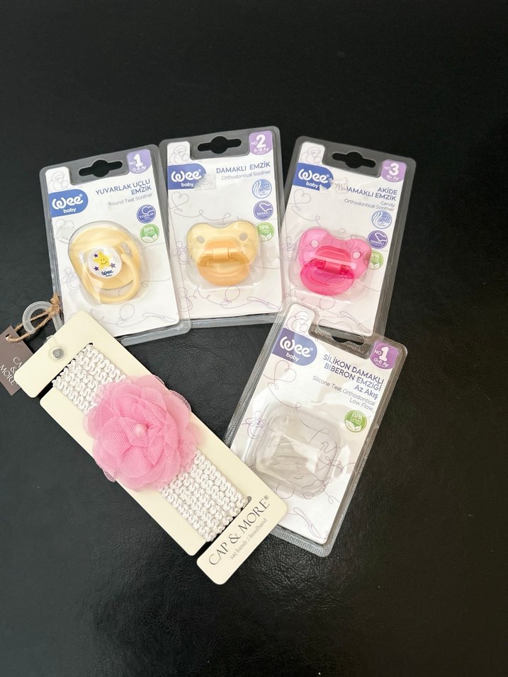 Wee Baby Pastel Emzik Seti ve Pembe Saç Bandı - Görsel 2