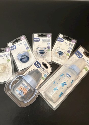 Wee Baby Bebek Emzik ve Biberon Seti Mavi - Görsel 3