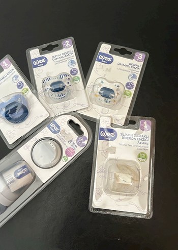 Wee Bebek Mavi Damak Desenli Emzik - Görsel 3