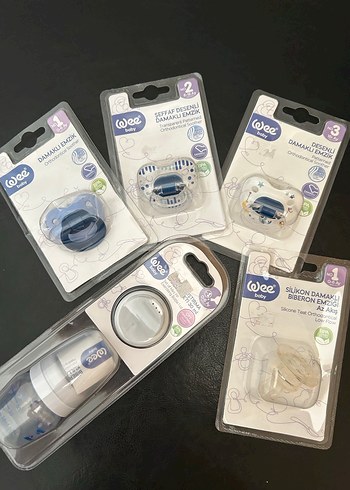 Wee Bebek Mavi Damak Desenli Emzik - Görsel 2