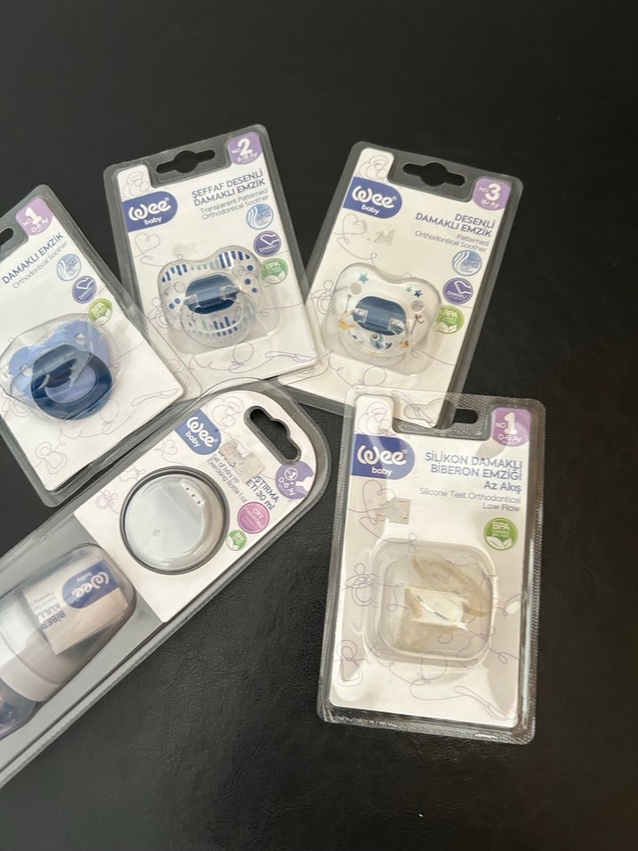 Wee Bebek Mavi Damak Desenli Emzik - Görsel 3