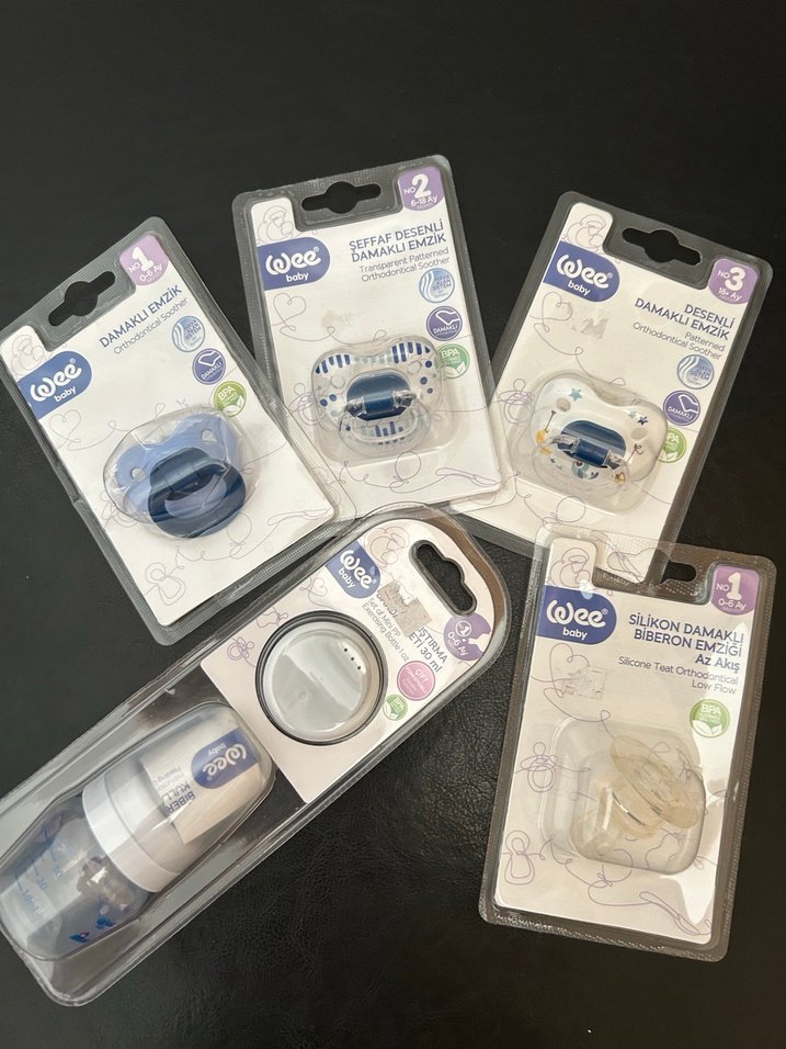 Wee Bebek Mavi Damak Desenli Emzik - Görsel 2