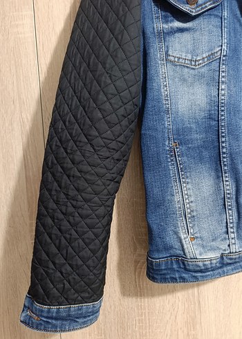 Diğer Düğmeli Mavi Denim Ceket, Uzun Kollu, Slim Fit